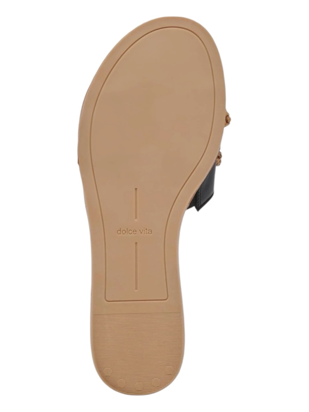 DOLCE VITA Desa Braided Chain Slide Sandals - Black and Tan Size 9.5 — Worn 1X - Picture 5 of 14